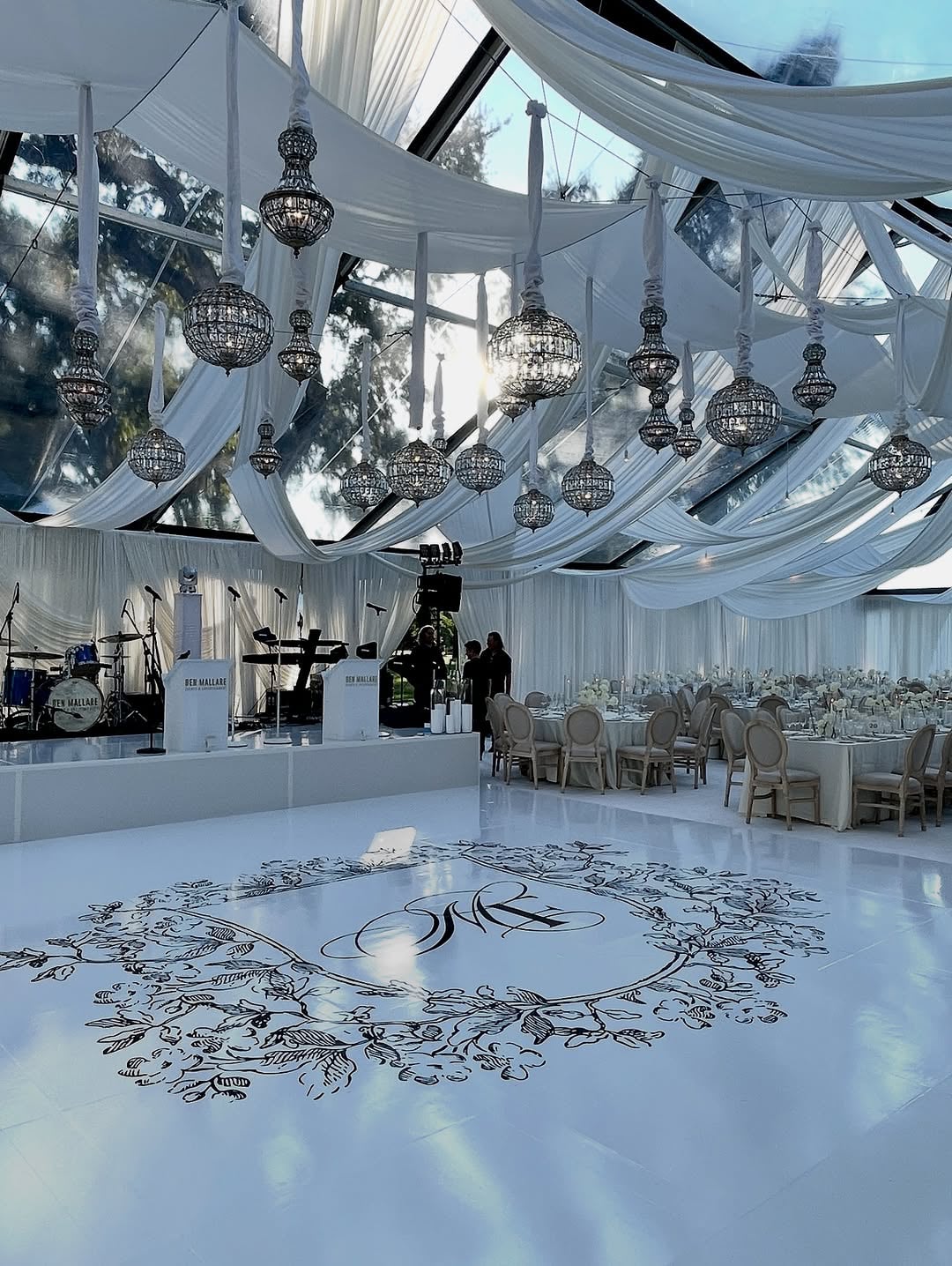 Luxury custom dance floor rental installed at an event venue serving Fresno, California